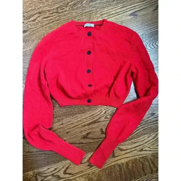 Ferragamo CROPPED RED CASHMERE CARDIGAN - Picture 7 of 7